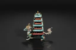 Photograph of a miniature figurine of a Chinese temple