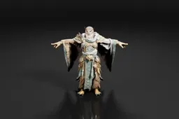 Mythical creature with wings spread wide