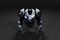 Futuristic robot-like figure