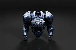 Futuristic robot-like figure