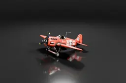 Small red biplane