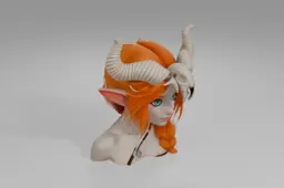 Female character with orange hair and horns on her head