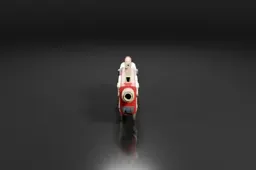 Red and white toy gun
