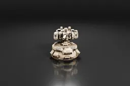 Photograph of a miniature model of a spaceship