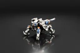 Robot-like creature with a black background
