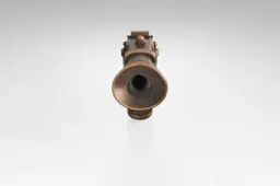 Small, cylindrical object with a brass-colored body and a black hole in the