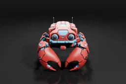 Robot-like creature with a red and blue color scheme