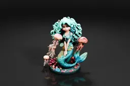 Figurine of a mermaid sitting on a rock
