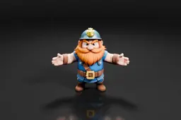 Cartoon character with a long orange beard and mustache
