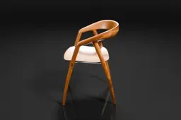 Photograph of a wooden chair with a modern design