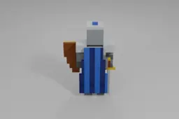 Medieval knight in polished silver armor stands upright with a blue cape