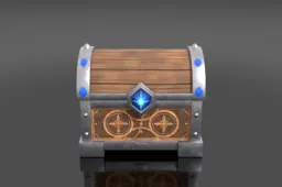 Wooden chest with a metal frame