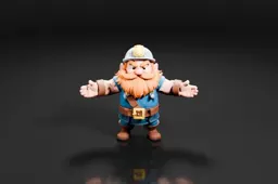 Toy figure of a dwarf with a long beard and mustache
