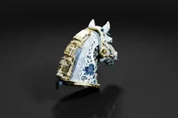Close-up of a decorative object in the shape of a horse's head