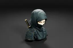 Person wearing a black ninja outfit