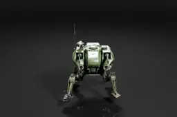 Robot-like creature with a green body and legs