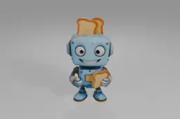 Cartoon robot with a big smile on its face