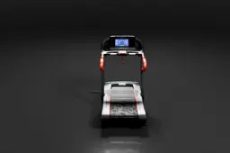Modern treadmill with a black and red color scheme