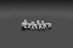 Stylized game rock assets: hand-painted, faceted stone textures, varied boulder
