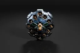 Spherical object with a black background