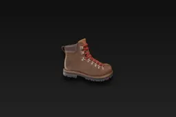 Brown leather boot with red laces