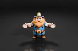Toy figure of a dwarf with a long orange beard and mustache