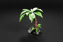 Small palm tree on a black background