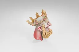 Sculpture of a man's head with a crown on top of his head