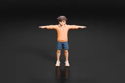 Young man standing with his arms stretched out in front of him