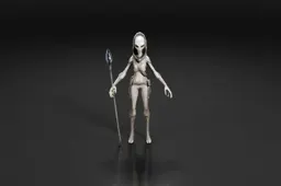 Humanoid figure standing on a black background