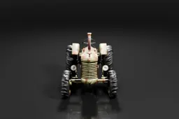 Photograph of a miniature model of a tractor