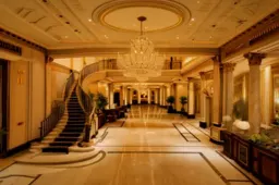Interior of a luxurious hotel lobby