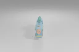 Small toy car in a light blue color