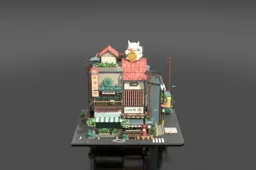 Miniature model of a Japanese building