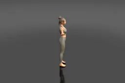 Woman standing in a side profile