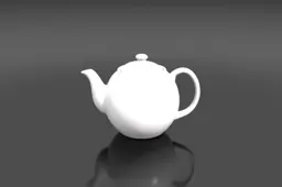 White teapot on a black background