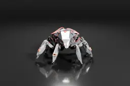Robot-like creature with a black background