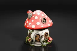 Small figurine of a mushroom house