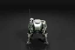 Robot-like creature with a metallic green color