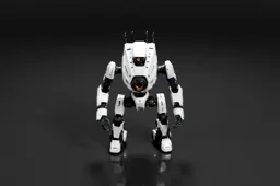 White robot with orange eyes