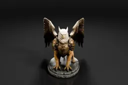 Photograph of a statue of an eagle with its wings spread wide