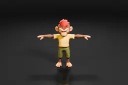 Cartoon monkey with red hair