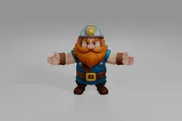 Cartoon character with a long orange beard and mustache