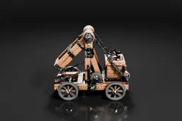 Miniature model of a robotic arm with four wheels