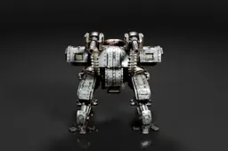 Robot-like figure with a metallic appearance