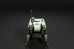 Small robot-like creature with a green body and black legs