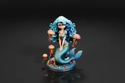 Figurine of a mermaid sitting on a rock