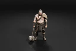 Miniature figurine of a man with a long beard and a muscular physique