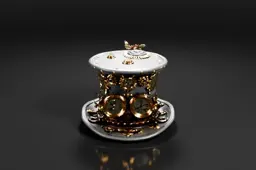 Small, ornate box with a lid