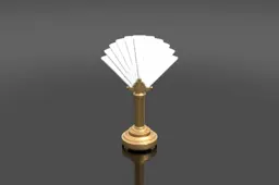 Golden-colored pedestal with a fan-like design on top